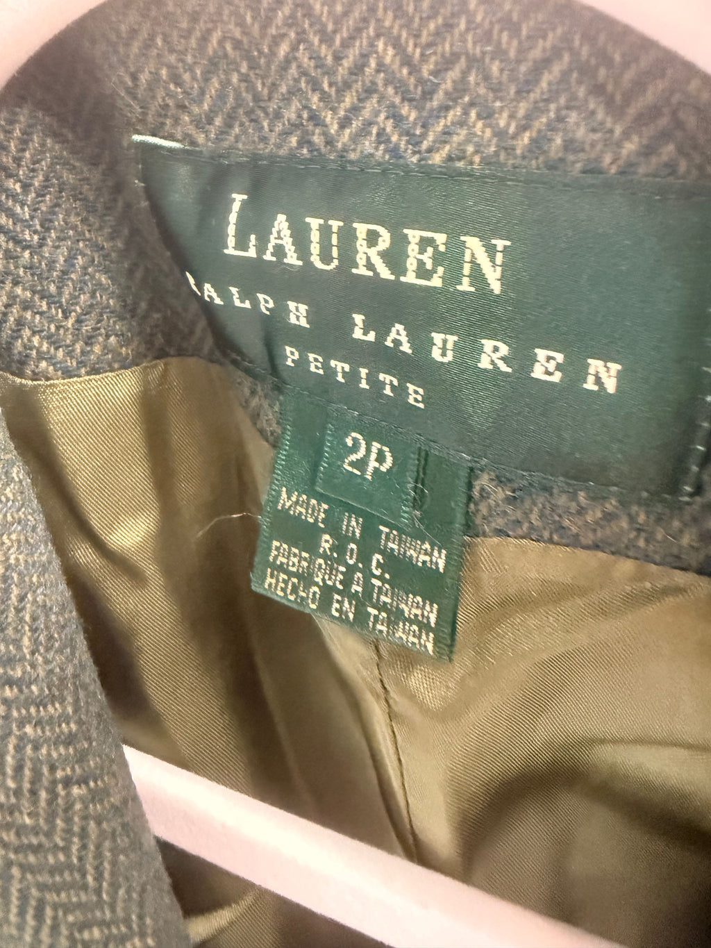 Lauren Ralph Lauren Wool Jacket Olive 2 Petite - Image 4