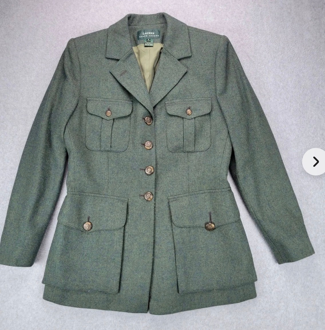 Lauren Ralph Lauren Wool Jacket Olive 2 Petite - Image 1