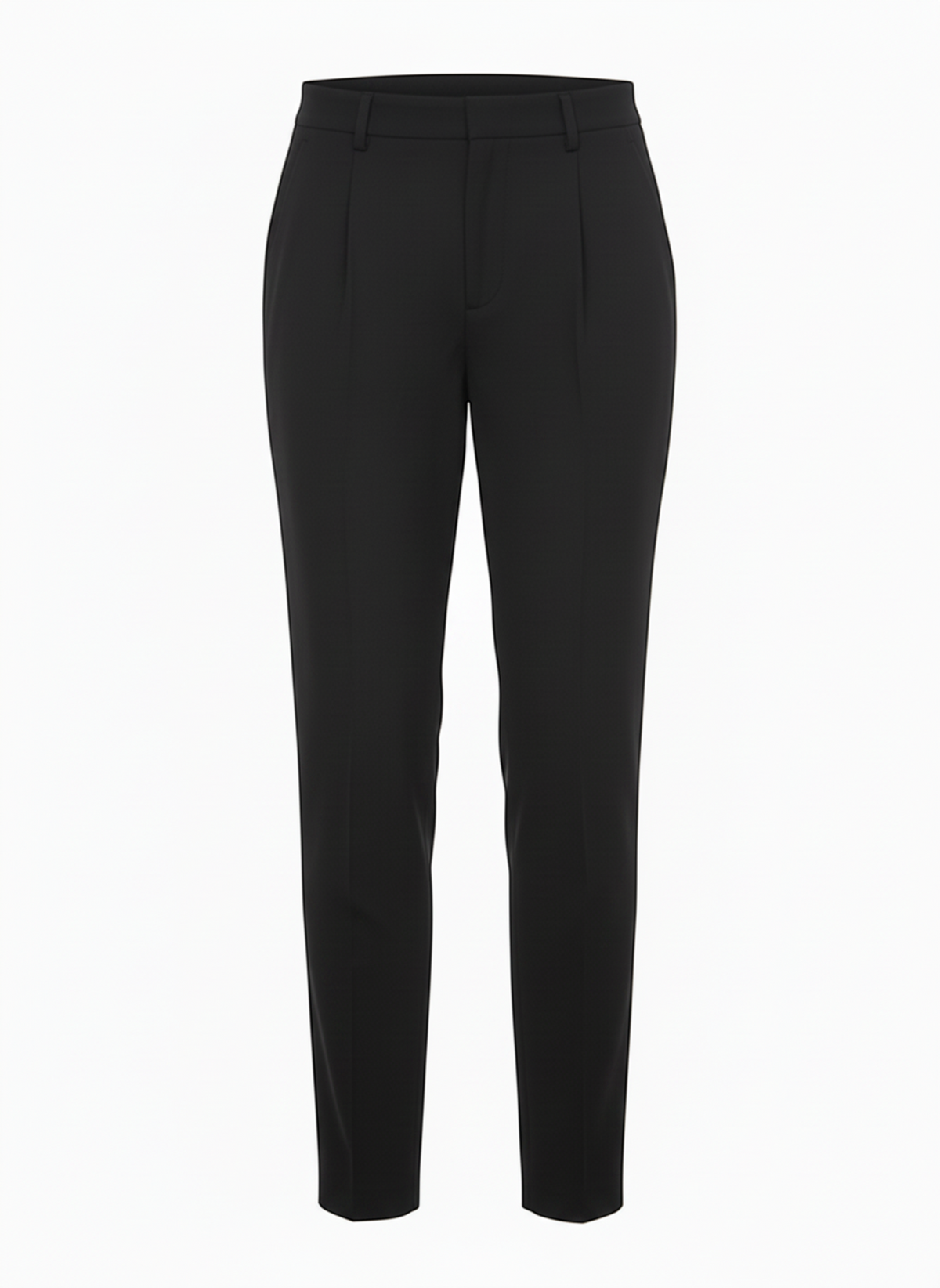 Nili Lotan Black Cotton Twill Single Pleat Pant Size 4 - Image 1