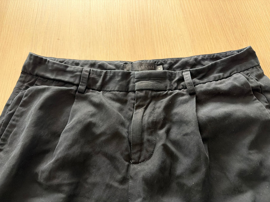 Nili Lotan Black Cotton Twill Single Pleat Pant Size 4 - Image 3