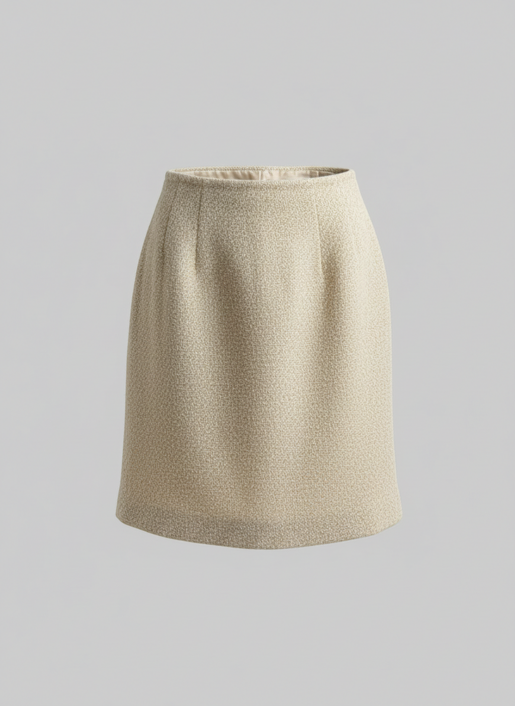 Cream Wool Blend Pencil Mini or Mid Skirt Size 2 - Image 1