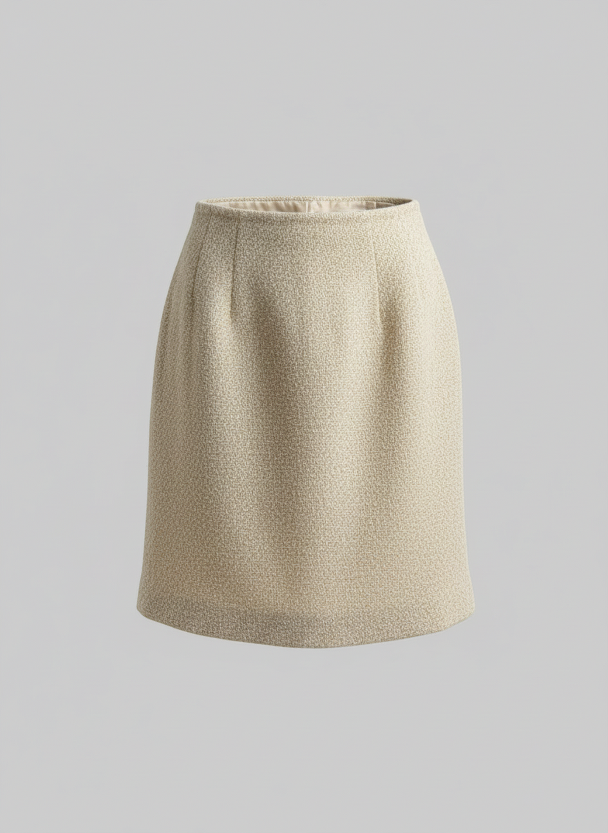Cream Wool Blend Pencil Mini or Mid Skirt Size 2 - Image 1