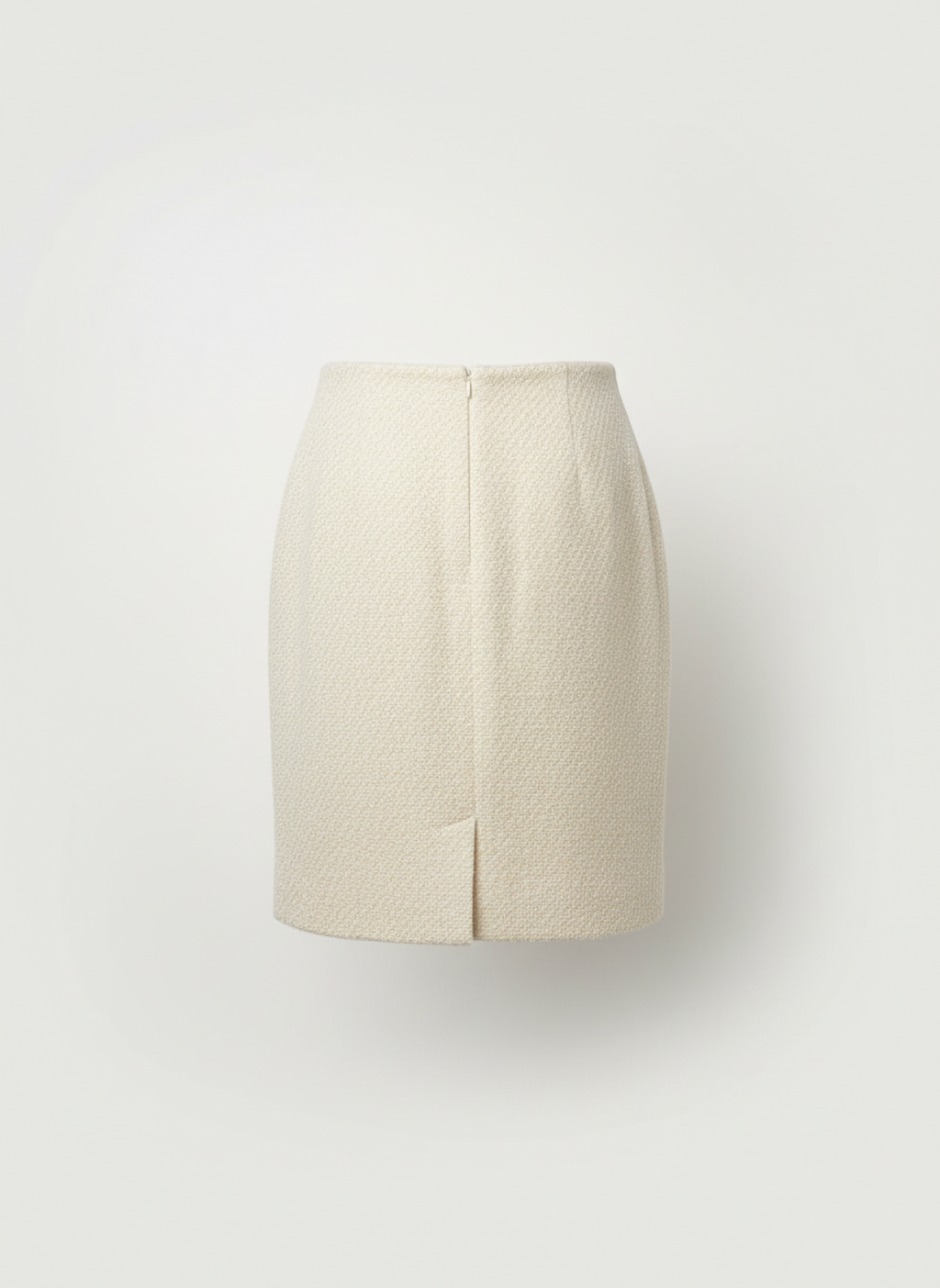 Cream Wool Blend Pencil Mini or Mid Skirt Size 2 - Image 2