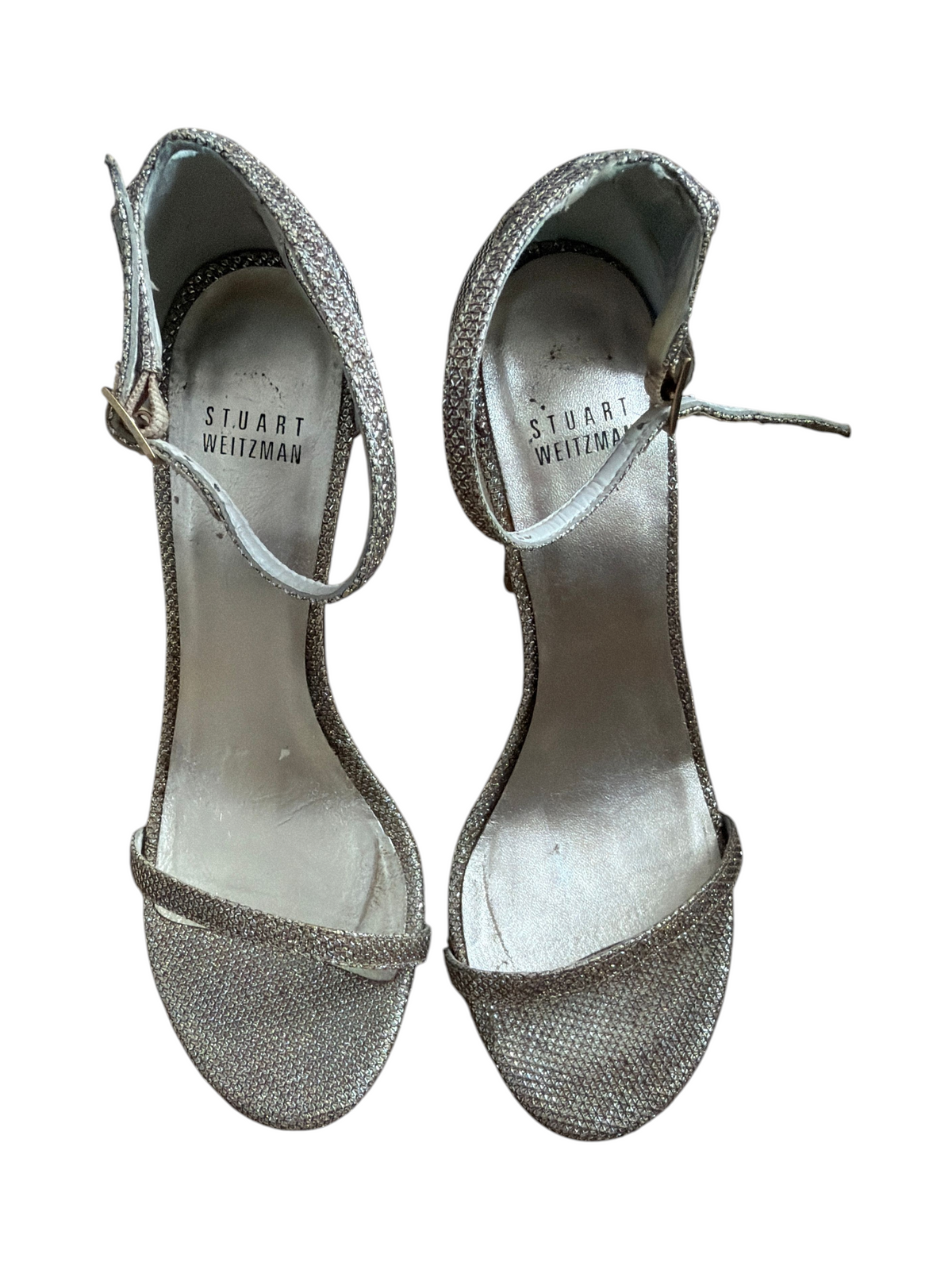 Stuart Weitzman Silver Textured Stiletto Heels - 7 - Image 1