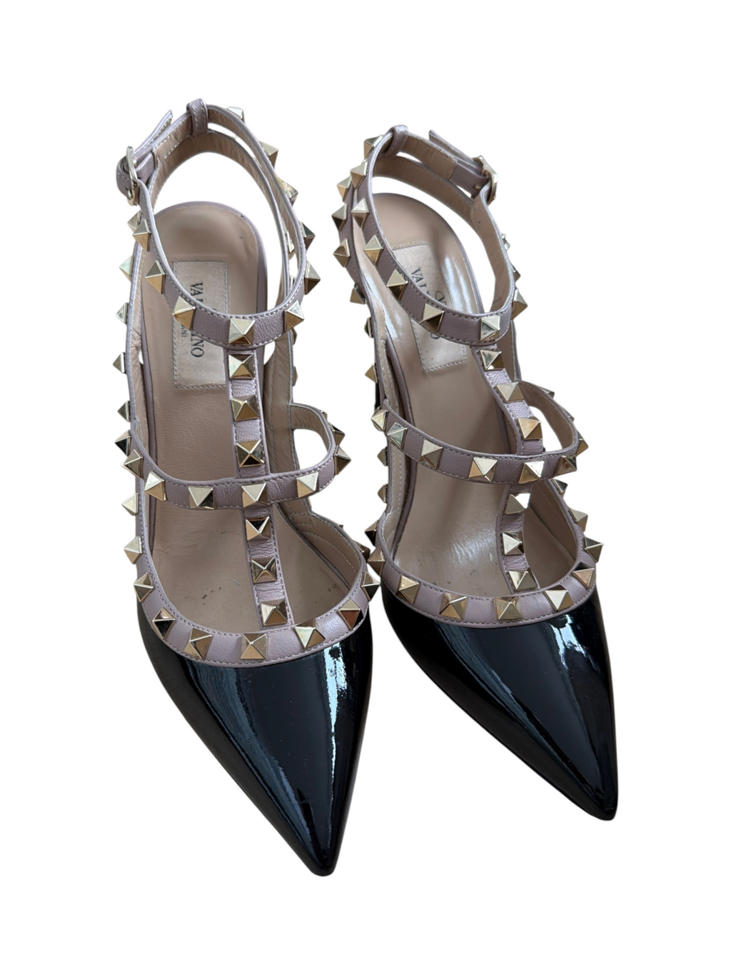Valentino Garavani Black and Beige Patent Stilettos 37.5 EU (6.5 US) - Image 1