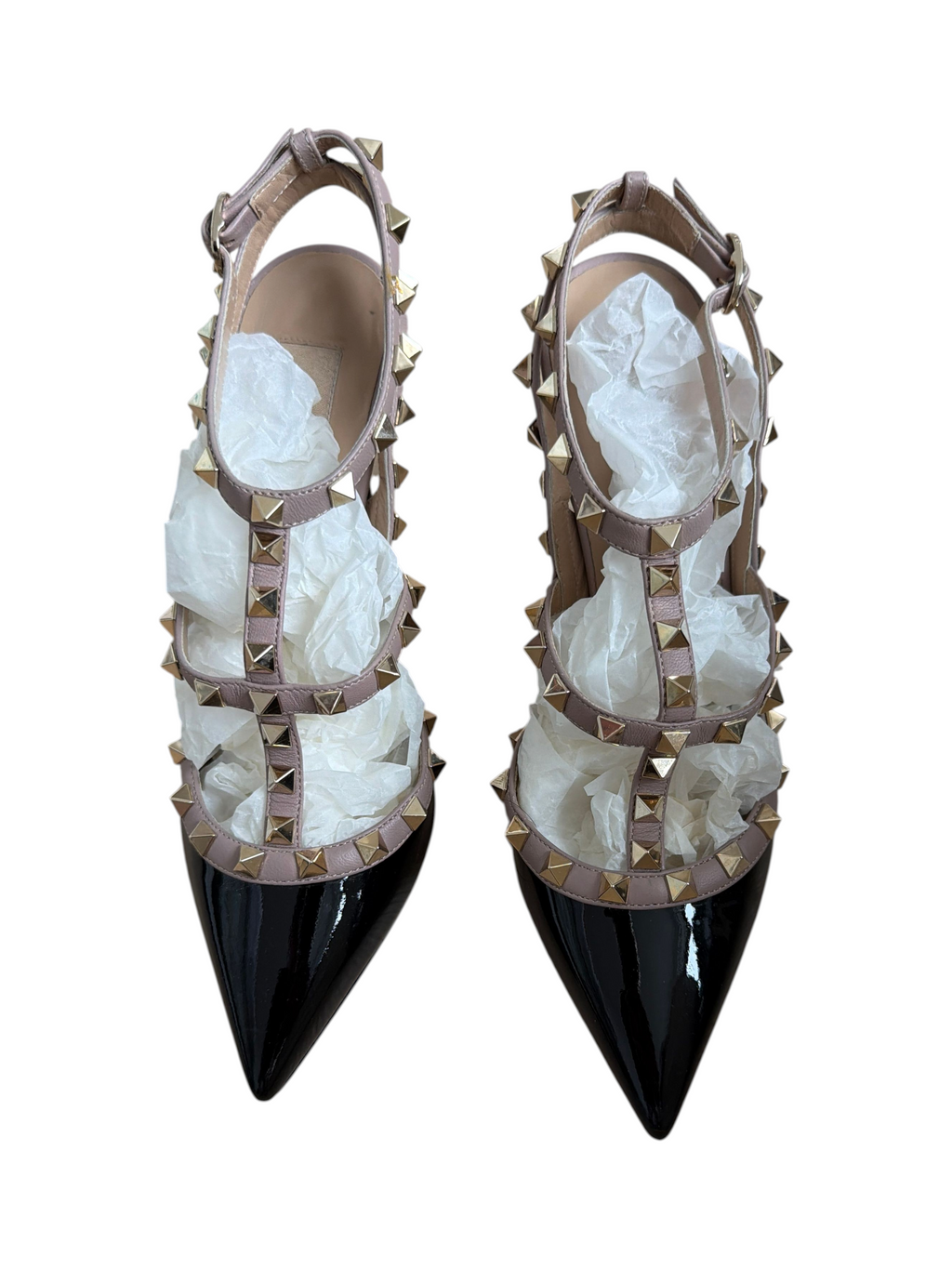 Valentino Garavani Black and Beige Patent Stilettos 37.5 EU (6.5 US) - Image 2