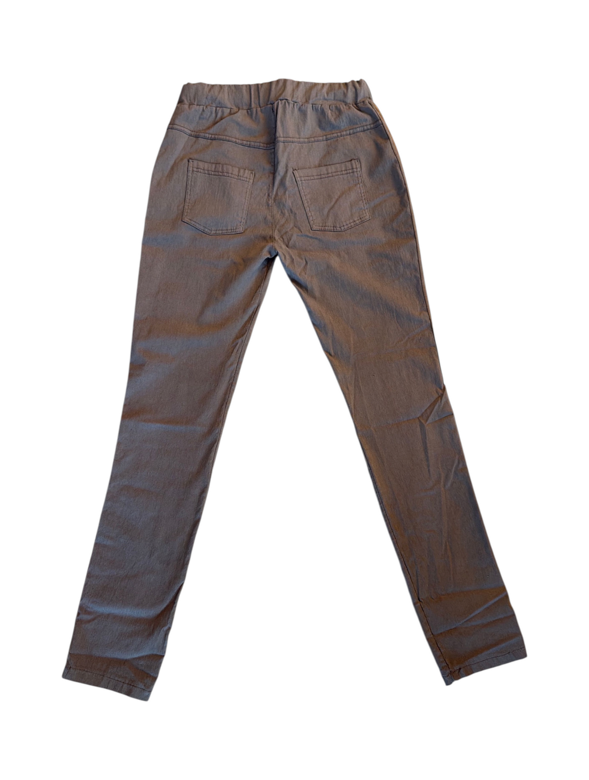 Women’s Italian Joggers Taupe Ribbon Trim Drawstring Size S/M - Image 5
